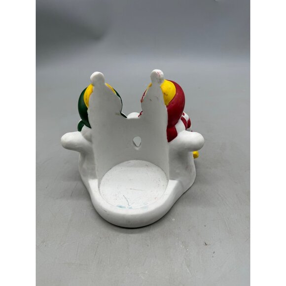 Partylite Christmas Snowman Pillar / Jar Candle Holder Ceramic Decor Used READ - Picture 5 of 9